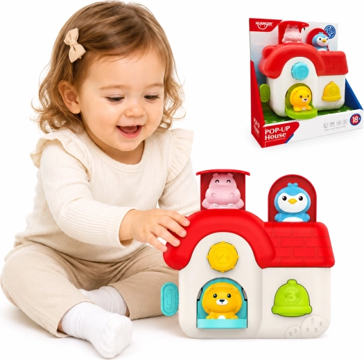 Woopie casita pop-up con animalitos – juguete manipulativo interactivo 18m+