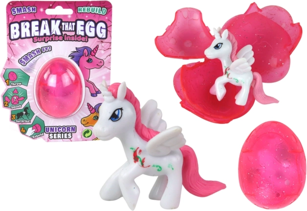 Huevo mágico que explota Unicornio rosa 6 cm