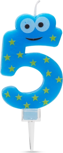 Vela para tarta con forma del número 5