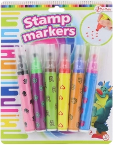 Set de rotuladores con sellos, 6 uds