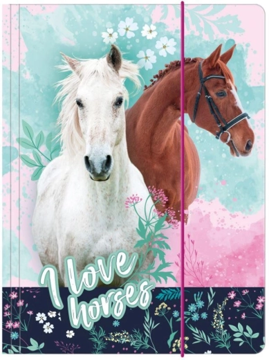 Carpeta Derform para cuadernos con caballo A4 con goma elástica