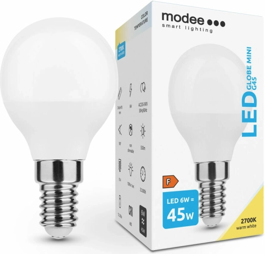 Bombilla LED Modee Lighting Globe Mini G45 6W E14 blanco cálido