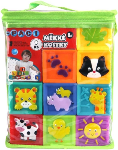 Cubos blandos con sonido de Paci-Paci con animalitos - 9 unidades