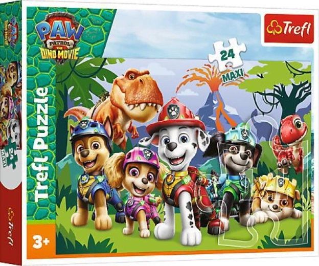Maxi puzle de 24 piezas Paw Patrol Dino Movie – amistad prehistórica 60 × 40 cm