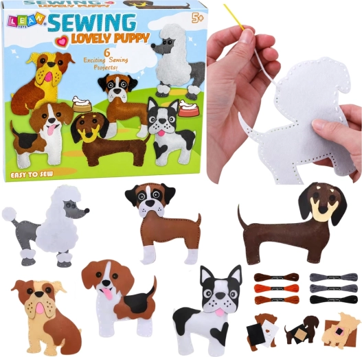 Kit creativo de costura de fieltro – perritos adorables (6 uds)