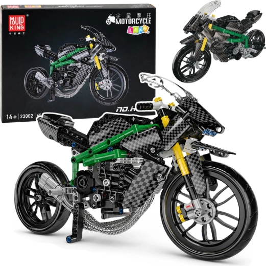 Set de construcción de motocicleta deportiva de carreras negro – 656 piezas