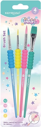 Set de pinceles KEYROAD Pastel con agarre de espuma suave, 4 uds.
