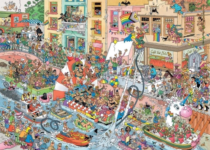 Puzzle Jumbo Jan van Haasteren – Celebración del Orgullo, 1000 piezas