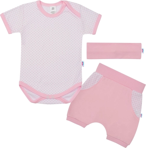 Conjunto de verano de algodón de 3 piezas NEW BABY Perfect Summer, rosa claro, talla 92