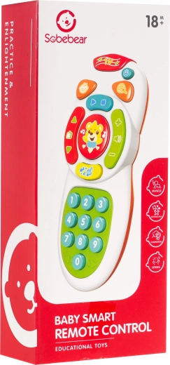 Mando a distancia infantil interactivo tipo TV 18m+ con melodías, sonidos y luces LED