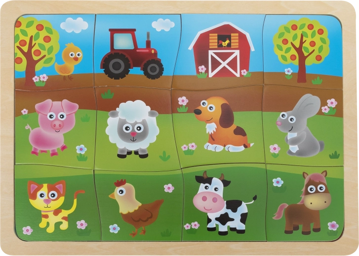 Puzle infantil de madera con animales de la granja