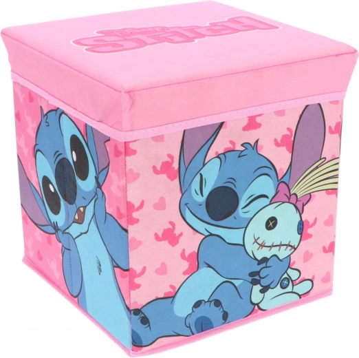 Cozy Noxxiez caja de almacenamiento plegable y taburete STITCH para niñas 30 × 30 × 30 cm