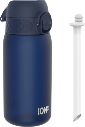 ION8 botella de agua infantil con pajita BPA Free 350 ml, navy - 1 unidad