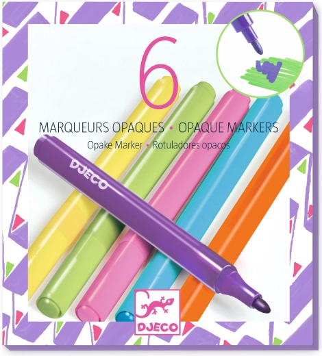 Rotuladores opacos DJECO – set de 6 colores intensos