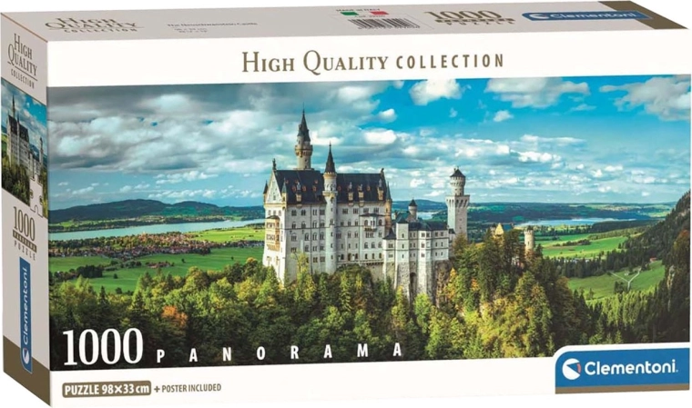 Puzle panorámico CLEMENTONI – castillo de Neuschwanstein, 1000 piezas