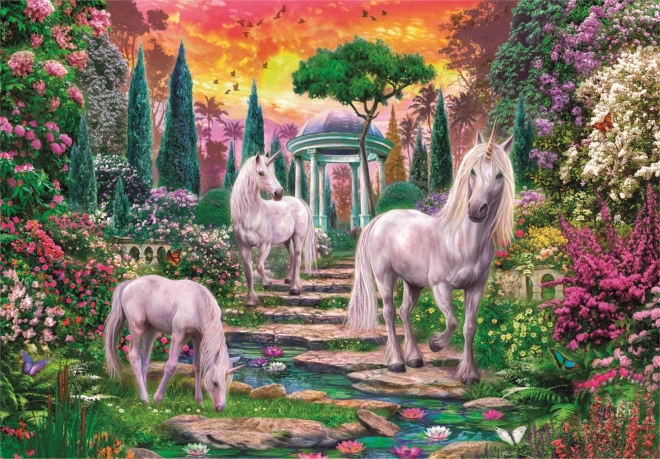 Puzzle de 2000 piezas Unicornios en el jardín CLEMENTONI