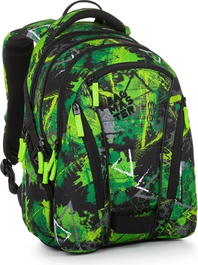 Mochila escolar para estudiantes Bagmaster BAG 23 A verde-negra