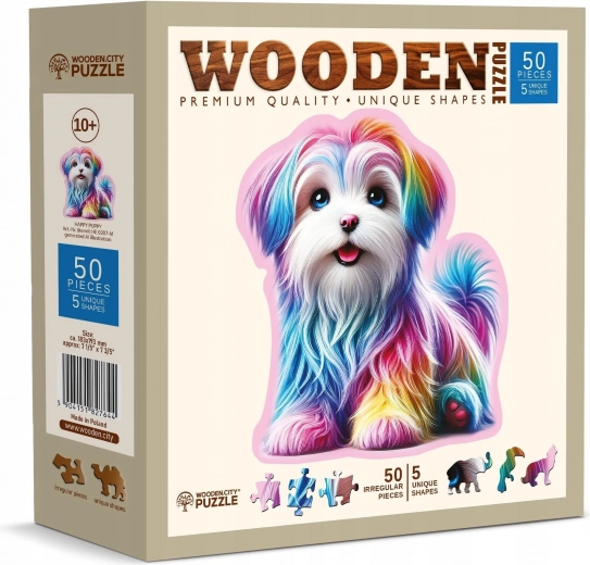 Puzle de madera Cachorro alegre 50 piezas