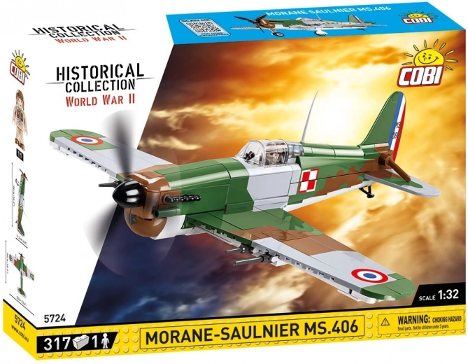 COBI morane-saulnier ms.406 – kit de construcción de avión histórico 1:32 (317 piezas)