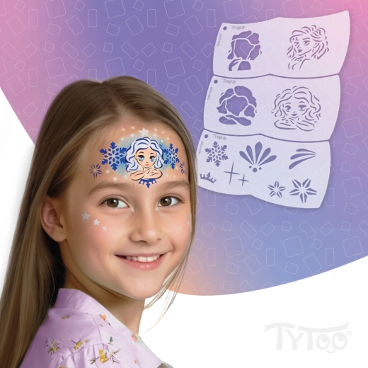 TyToo Mosaic plantillas para pintar la cara de reina de hielo – 3 unidades
