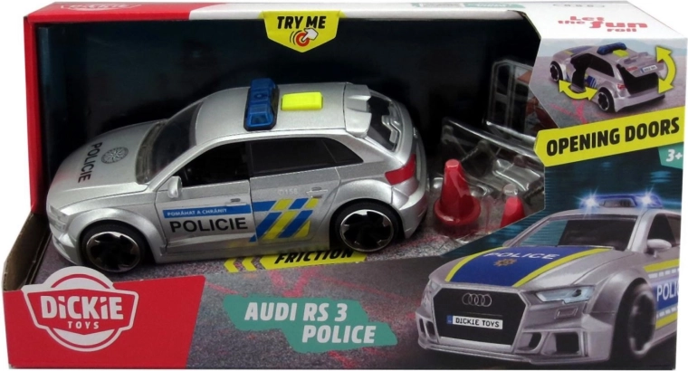 Dickie Audi RS3 policía checa con luces y sonido