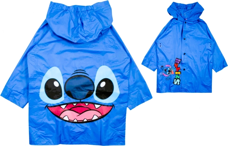 Chubasquero infantil Disney Stitch azul con capucha
