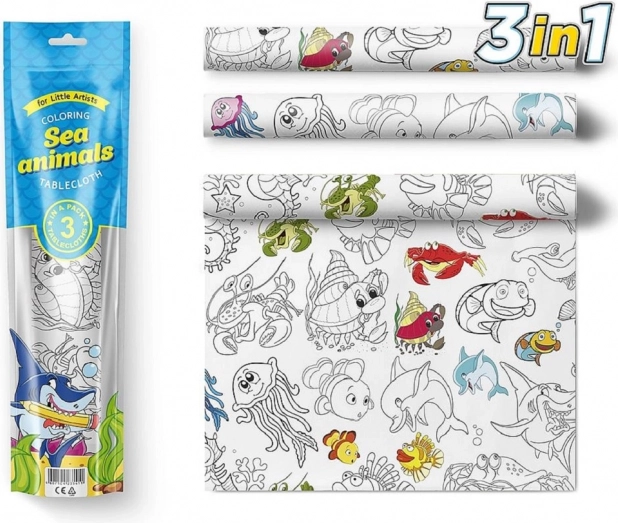 Manteles para colorear Pexi - animales marinos