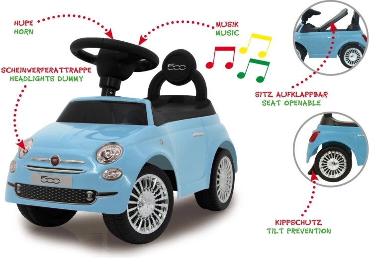 Correpasillos Jamara Fiat 500 2 en 1 azul