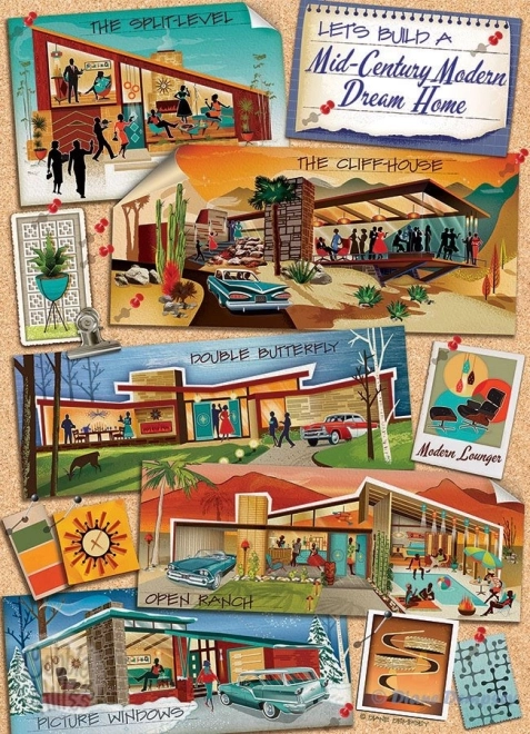 Puzzle Casa Moderna de Ensueño a Mitad de Siglo 1000 Piezas