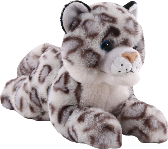 Leopardo de las nieves de peluche tumbado 25 cm