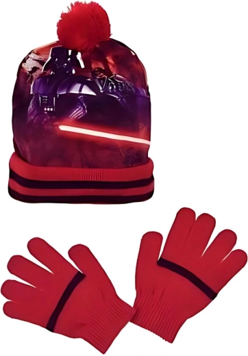 Star Wars Gorro y guantes en color rojo