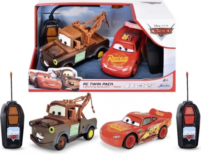 RC coches Rayo McQueen y Mate Twin Pack 1:32, 14 cm, 1 canal