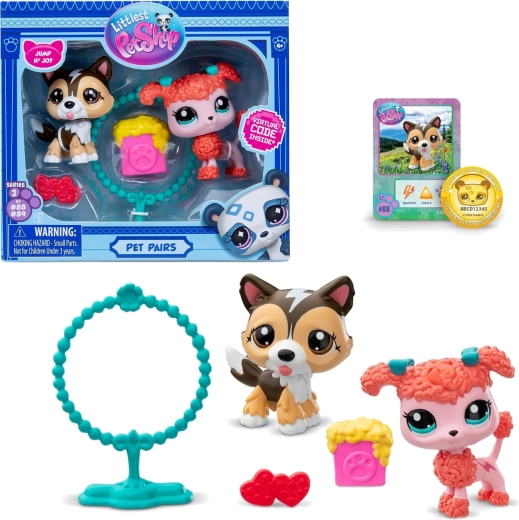 Hasbro Littlest Pet Shop Pet pairs jump n' joy set de figuritas de perritos y accesorios