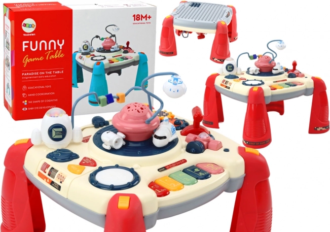 Mesa infantil educativa interactiva roja