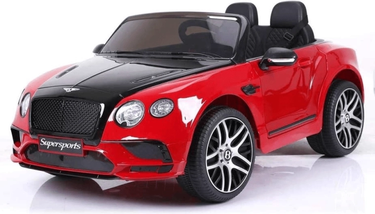 Coche eléctrico infantil BENTLEY Supersport 6V, rojo, de dos motores