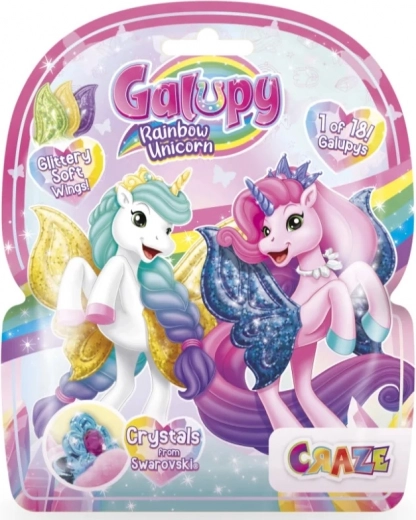 Galupy Rainbow Unicorn figura coleccionable de unicornio con alas y cristal Swarovski