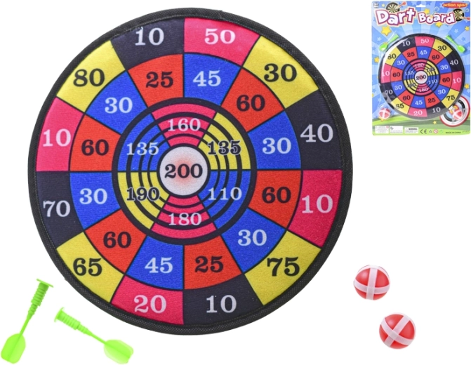Diana infantil de velcro de 28 cm con dardos y pelotas