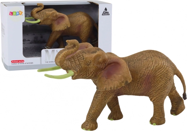 Figura coleccionable de elefante africano con la trompa levantada SAFARI