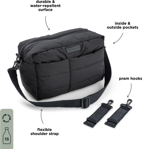 Bolso acolchado para cochecito Done by Deer negro