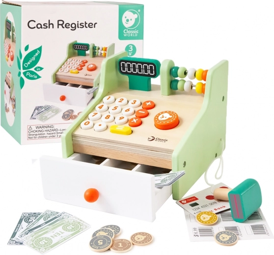 Caja registradora de madera CLASSIC WORLD para niños
