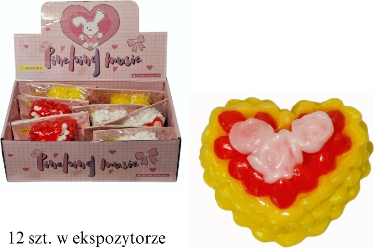 Pastel antiestrés blando para apretar con forma de corazón