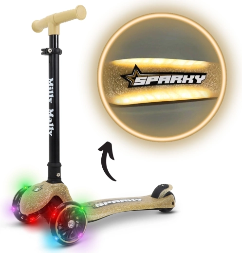 Patinete infantil de tres ruedas Milly Mally Sparky champagn