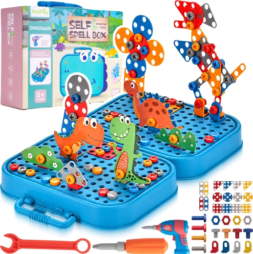 Puzzle de construcción para atornillar Dino (298 piezas)