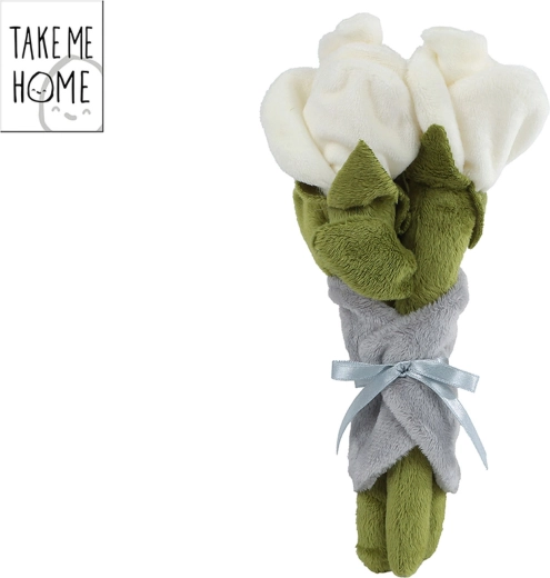Ramo de rosas blancas de peluche Take Me Home, 22 cm