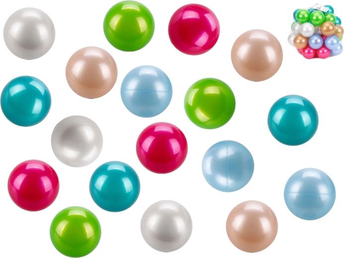 Pelotas de plástico perladas para rincón de juegos 8 cm – set de 40 uds.