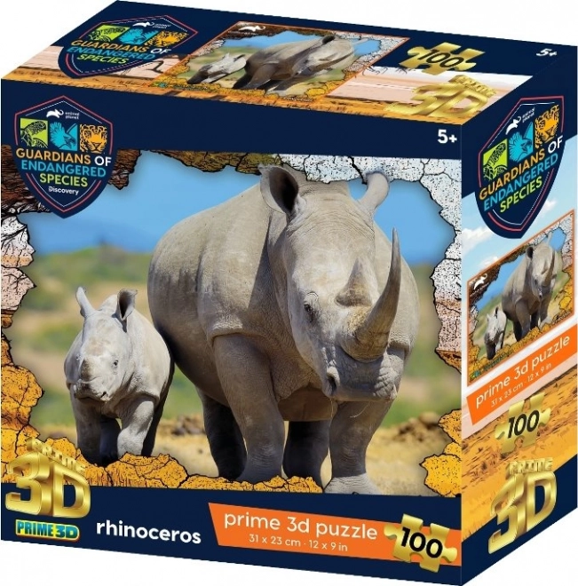 Puzzle 3D rinoceronte 100 piezas