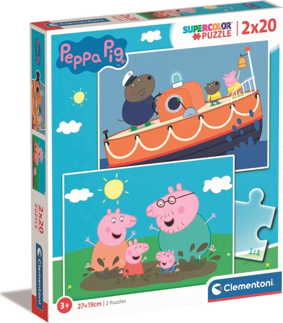 Puzle 2x20 piezas Peppa Pig