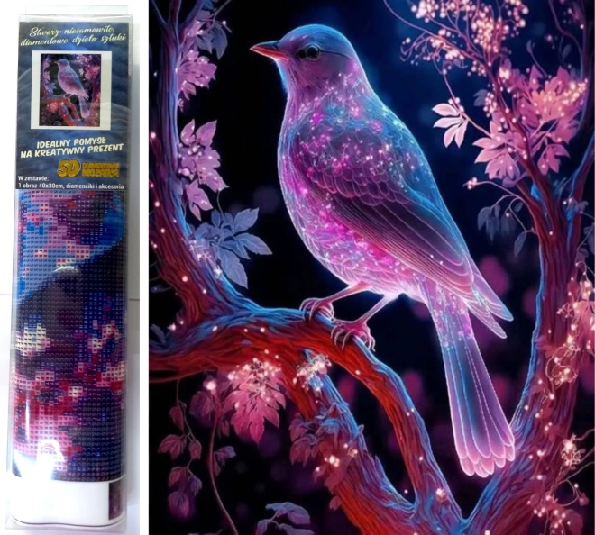 Pintura diamantina Norimpex Pájaro nocturno 30x40 cm