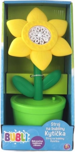Máquina de burbujas con forma de flor - amarilla