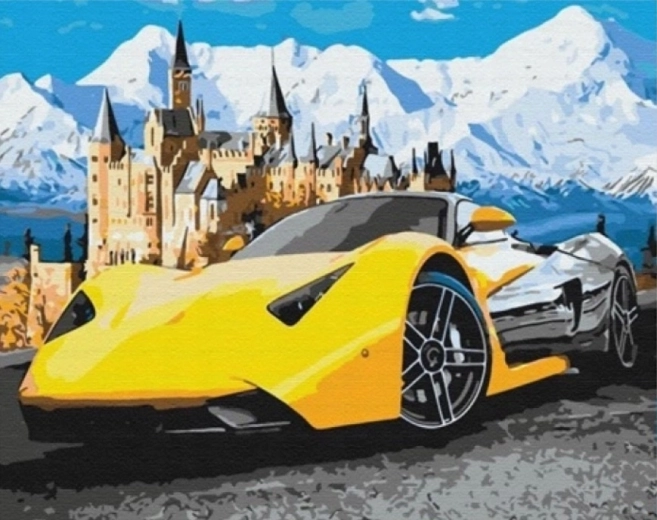 Pintura con diamantes – coche deportivo 30 × 40 cm